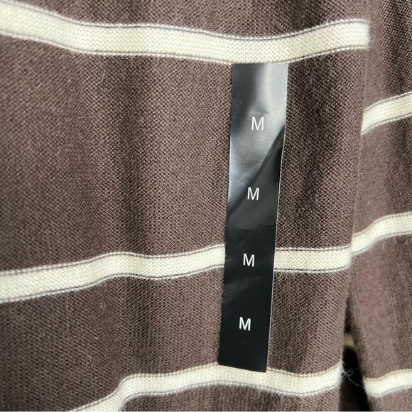 New! Banana Republic brown stripe cardigan sweater size Medium - Picture 3 of 5